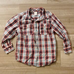 Gymboree Red and Blue Plaid Shirt Size 5-6 Years (H)